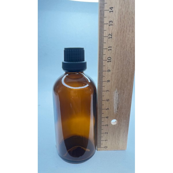 100 ml Kahverengi İçten Damlalıklı Cam Şişe Siyah Kapak