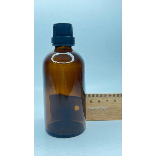 100 ml Kahverengi İçten Damlalıklı Cam Şişe Siyah Kapak