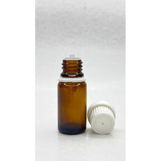 10 ml Kahverengi İçten Damlalıklı Cam Şişe Beyaz Kapak