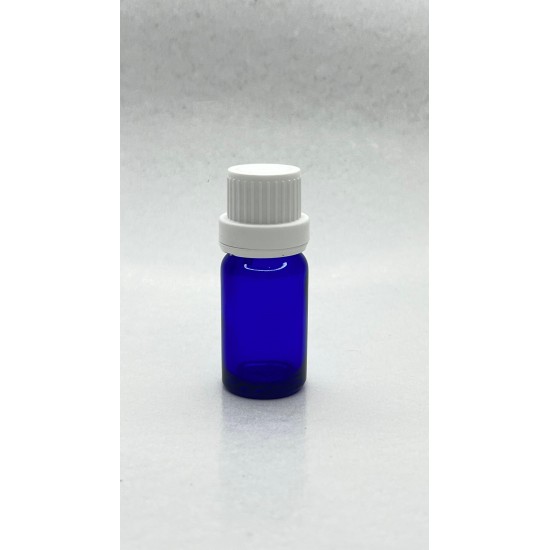 10 ml Mavi İçten Damlalıklı Cam Şişe Beyaz Kapak