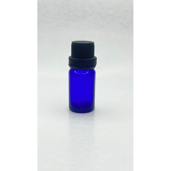 10 ml Mavi İçten Damlalıklı Cam Şişe Siyah Kapak