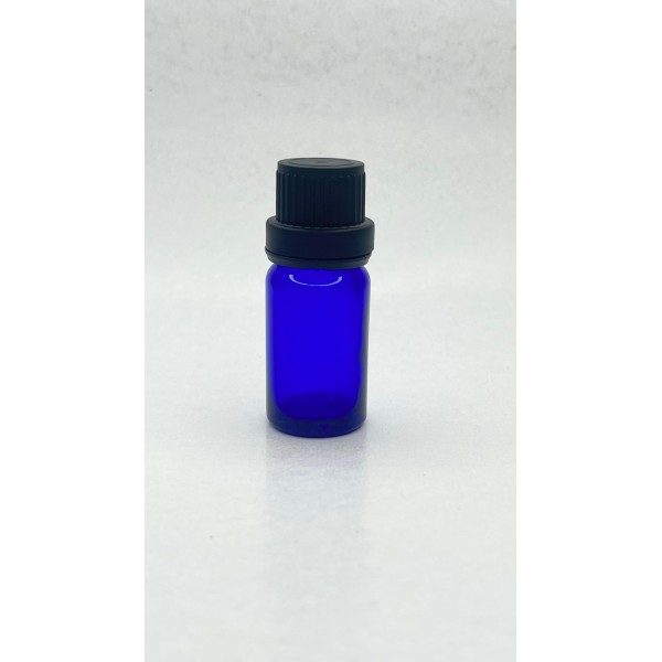 10 ml Mavi İçten Damlalıklı Cam Şişe Siyah Kapak