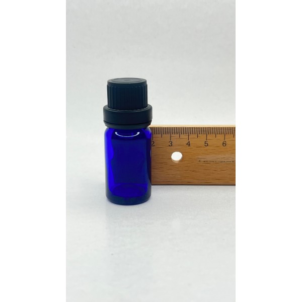 10 ml Mavi İçten Damlalıklı Cam Şişe Siyah Kapak