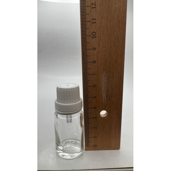 10 ml Şeffaf İçten Damlalıklı Cam Şişe Beyaz Kapak