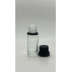 10 ml Şeffaf İçten Damlalıklı Cam Şişe Siyah Kapak