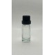 10 ml Şeffaf İçten Damlalıklı Cam Şişe Siyah Kapak