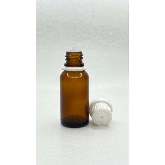 20 ml Kahverengi İçten Damlalıklı Cam Şişe Beyaz Kapak