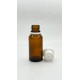 20 ml Kahverengi İçten Damlalıklı Cam Şişe Beyaz Kapak