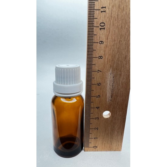 20 ml Kahverengi İçten Damlalıklı Cam Şişe Beyaz Kapak
