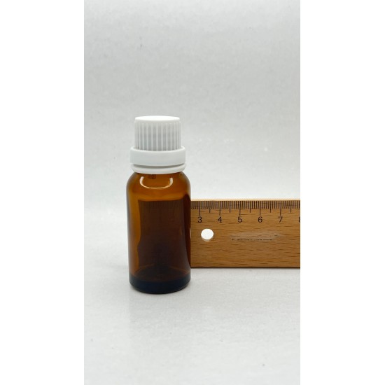 20 ml Kahverengi İçten Damlalıklı Cam Şişe Beyaz Kapak