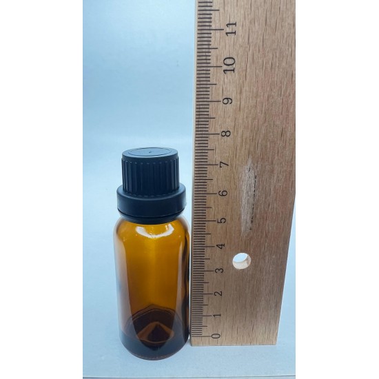 20 ml Kahverengi İçten Damlalıklı Cam Şişe Siyah Kapak