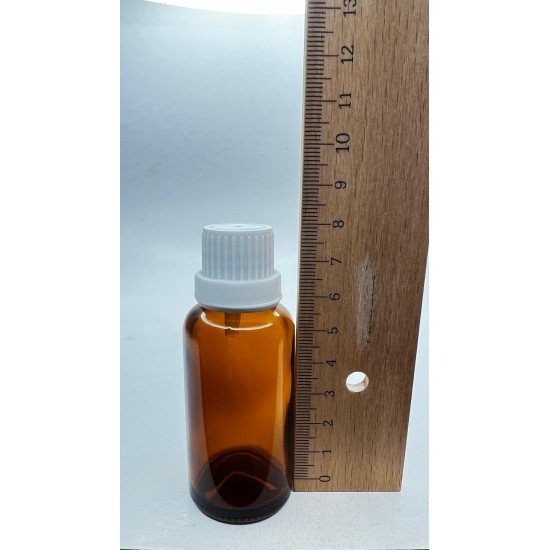 30 ml Kahverengi İçten Damlalıklı Cam Şişe Beyaz Kapak