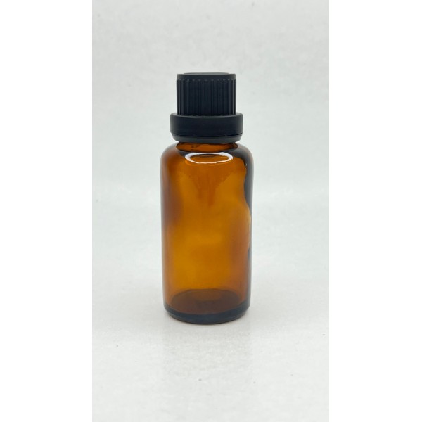 30 ml Kahverengi İçten Damlalıklı Cam Şişe Siyah Kapak