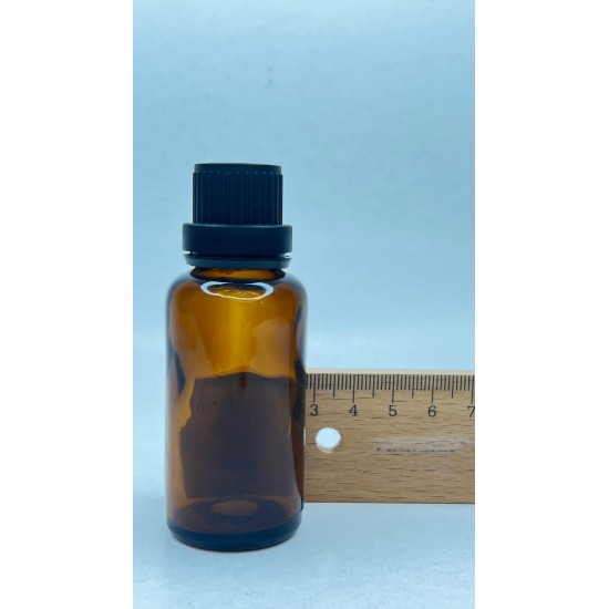 30 ml Kahverengi İçten Damlalıklı Cam Şişe Siyah Kapak