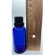 30 ml Mavi İçten Damlalıklı Cam Şişe Siyah Kapak