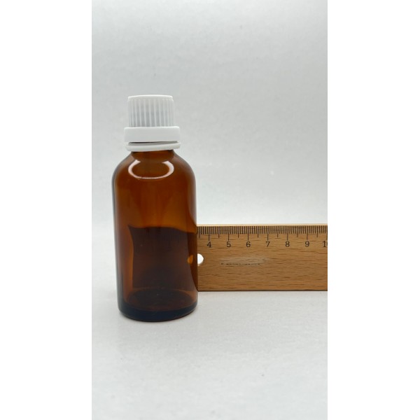50 ml Kahverengi İçten Damlalıklı Cam Şişe Beyaz Kapak