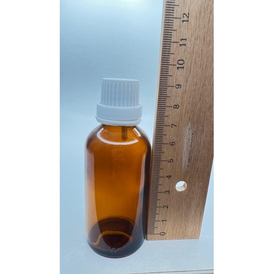 50 ml Kahverengi İçten Damlalıklı Cam Şişe Beyaz Kapak
