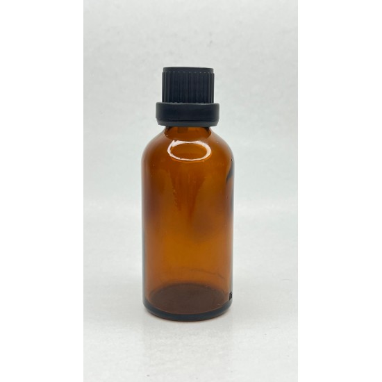 50 ml Kahverengi İçten Damlalıklı Cam Şişe Siyah Kapak