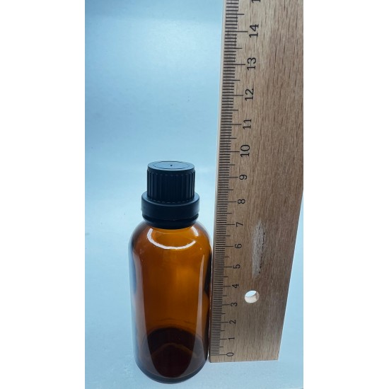 50 ml Kahverengi İçten Damlalıklı Cam Şişe Siyah Kapak