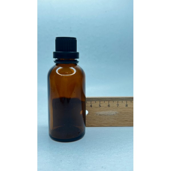 50 ml Kahverengi İçten Damlalıklı Cam Şişe Siyah Kapak