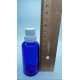 50 ml Mavi İçten Damlalıklı Cam Şişe Beyaz Kapak
