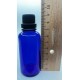 50 ml Mavi İçten Damlalıklı Cam Şişe Siyah Kapak