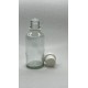 50 ml Şeffaf Cam İçten Damlalıklı Şişe Beyaz Kapak