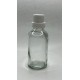 50 ml Şeffaf Cam İçten Damlalıklı Şişe Beyaz Kapak