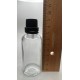 50 ml Şeffaf İçten Damlalıklı Cam Şişe Siyah Kapak