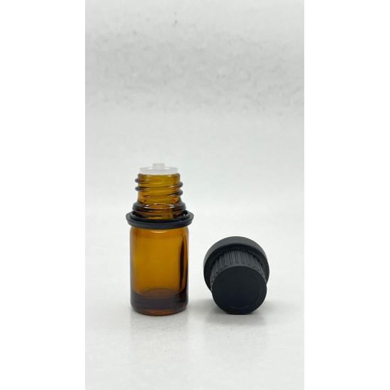 5 ml Kahverengi İçten Damlalıklı Cam Şişe Siyah Kapak