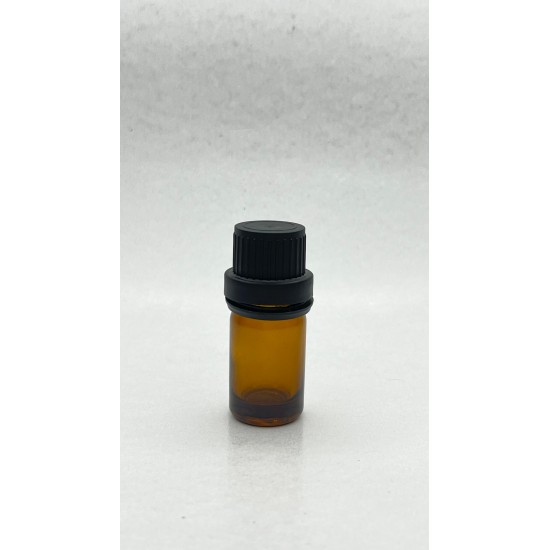5 ml Kahverengi İçten Damlalıklı Cam Şişe Siyah Kapak