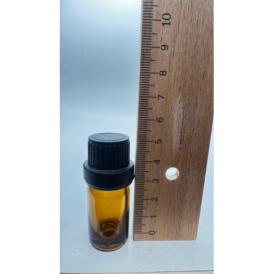 5 ml Kahverengi İçten Damlalıklı Cam Şişe Siyah Kapak