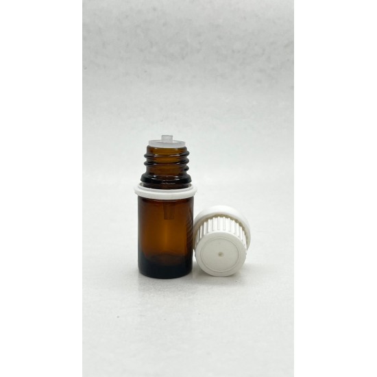5 ml Kahverengi çten Damlalıklı Cam Şişe Beyaz Kapak