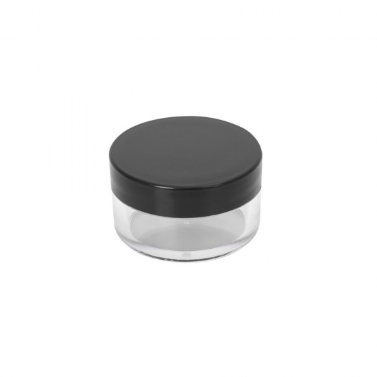 30ml Şeffaf Akrilik Plastik Krem Kavanozu Siyah Kapak