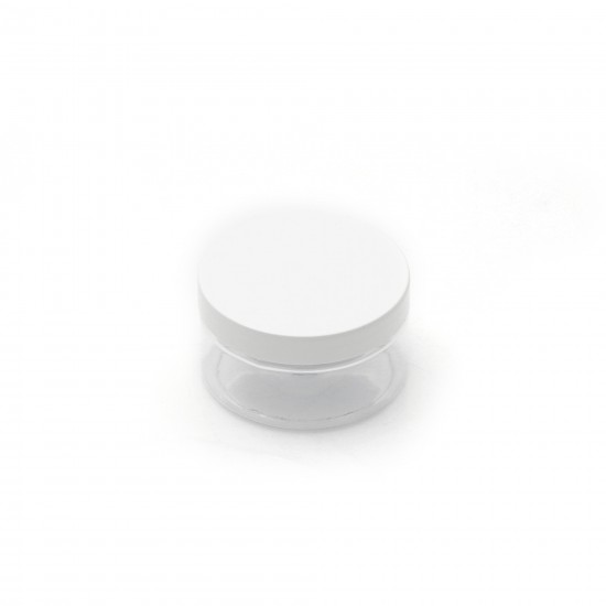 100 ml Akrilik Şeffaf Plastik Kozmetik Krem Kavanozu Beyaz Kapaklı