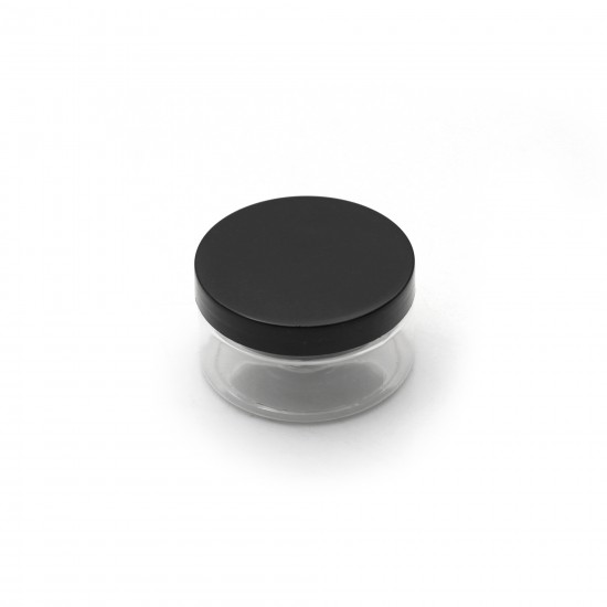 100ml Şeffaf Akrilik Plastik  Krem Kavanozu  Siyah Kapaklı