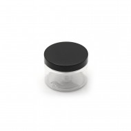 150ml Şeffaf Akrilik Plastik  Krem Kavanozu  Siyah Kapaklı