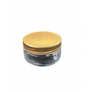 50 ml Şeffaf Cam Kozmetik Krem Kavanozu Gold Metal Alüminyum Kapaklı