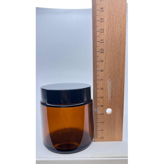 100 ml Kahverengi Cam Kozmetik Krem Kavanozu | Siyah Akrilik Kapaklı