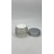 20 ml Şeffaf Cam Kozmetik Krem Kavanozu Gümüş Akrilik Kapaklı (İç Dil Tıpalı)