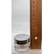 20 ml Şeffaf Cam Kozmetik Krem Kavanozu Gümüş Akrilik Kapaklı (İç Dil Tıpalı)