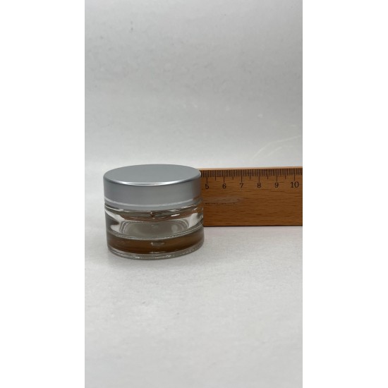20 ml Şeffaf Cam Kozmetik Krem Kavanozu Gümüş Akrilik Kapaklı (İç Dil Tıpalı)