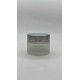 30 ml Buzlu Cam Kozmetik Krem Kavanozu Gümüş Akrilik Kapaklı (İç Dil Tıpalı)