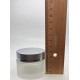 30 ml Buzlu Cam Kozmetik Krem Kavanozu Gümüş Akrilik Kapaklı (İç Dil Tıpalı)