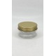 50 ml Şeffaf Cam Kozmetik Krem Kavanozu Gold Metal Alüminyum Kapaklı