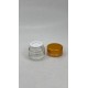 5 ml Şeffaf Cam Kozmetik Krem Kavanozu Gold Akrilik Kapaklı (İç Dil Tıpalı)