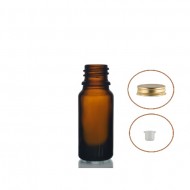 5 ml Kahverengi Cam Şişe Gold Metal Düz Kapaklı