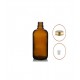 100 ml Kahverengi Cam Şişe Gold Metal Düz Kapaklı