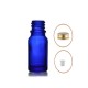 10 ml Mavi Cam Şişe Gold Metal Düz Kapaklı