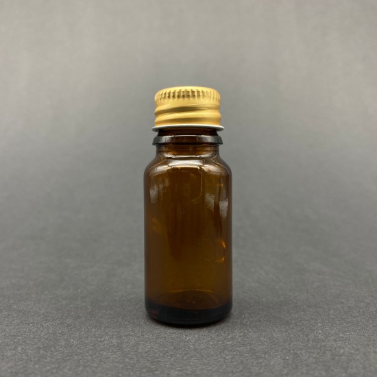 10 ml Kahverengi Cam Şişe Gold Metal Düz Kapaklı